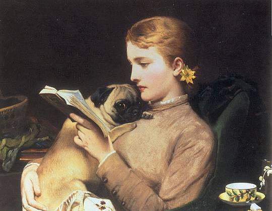 Jeune fille au carlin, de Charles Burton Barber.
